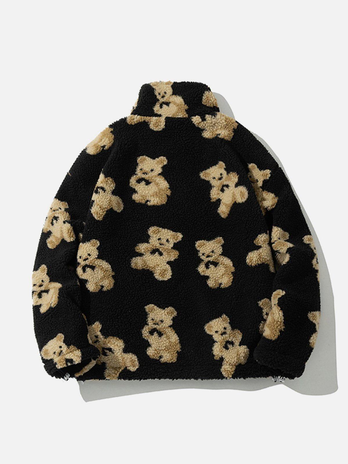 Tntwear® - Cute Bear Reversible Sherpa Coat - tntwear1