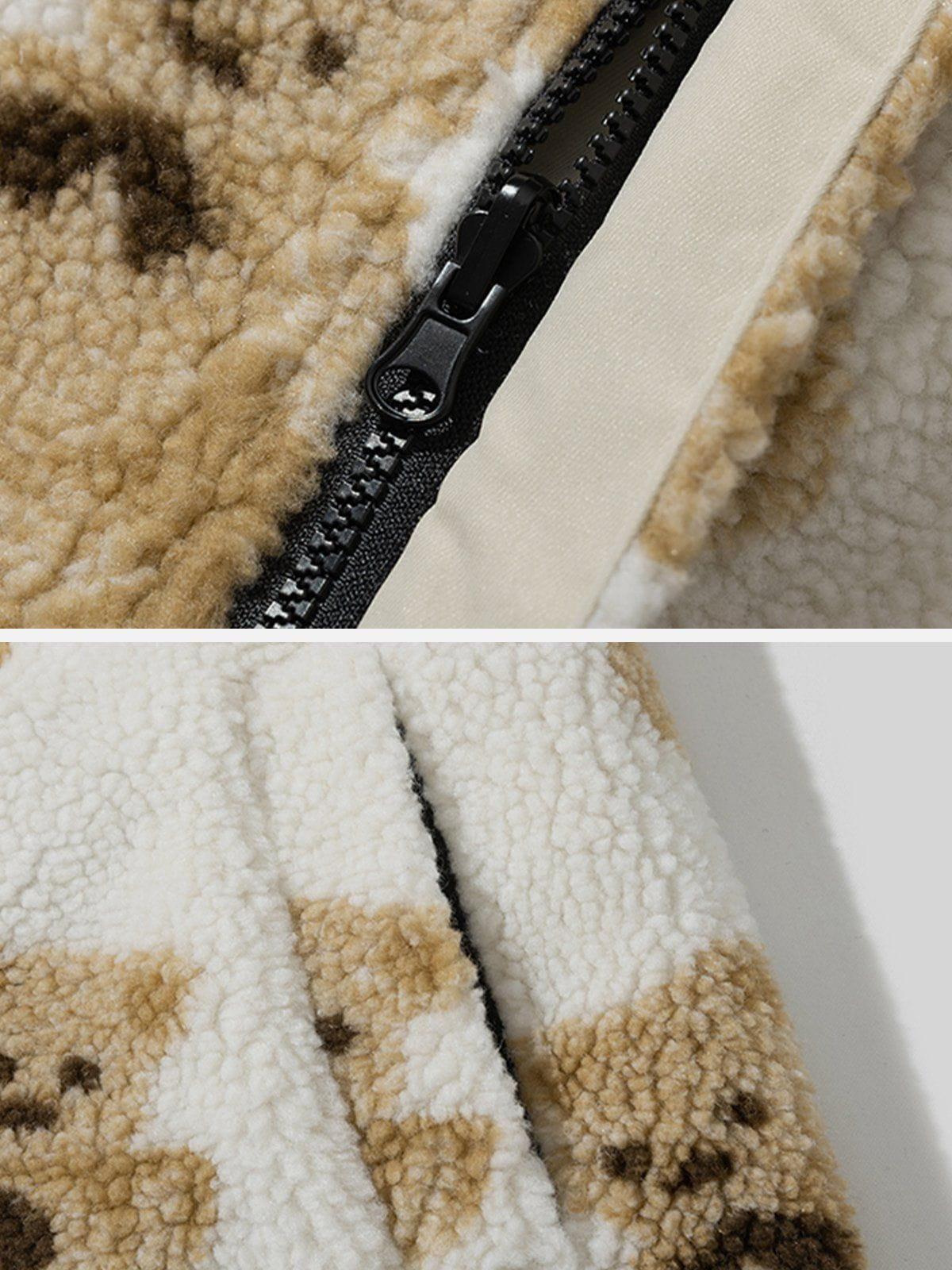 Tntwear® - Cute Bear Reversible Sherpa Coat - tntwear1