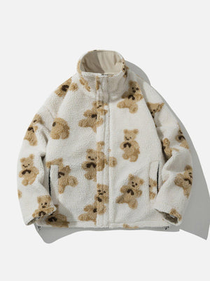 Tntwear® - Cute Bear Reversible Sherpa Coat - tntwear1