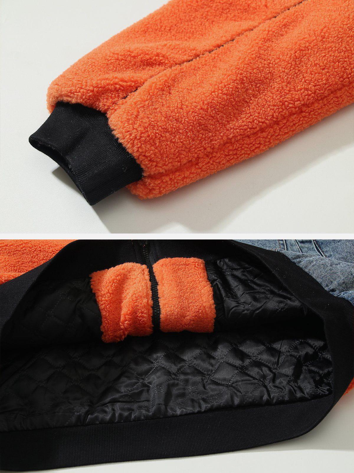Tntwear® - Denim Paneled Sherpa Coat - tntwear1
