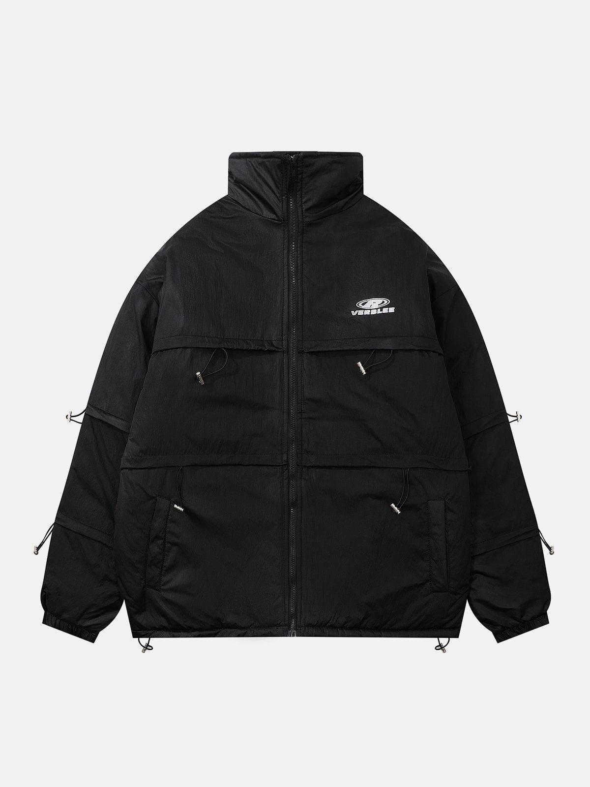 Tntwear® - Drawstring Layered Solid Winter Coat - tntwear1