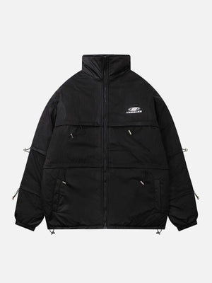 Tntwear® - Drawstring Layered Solid Winter Coat - tntwear1