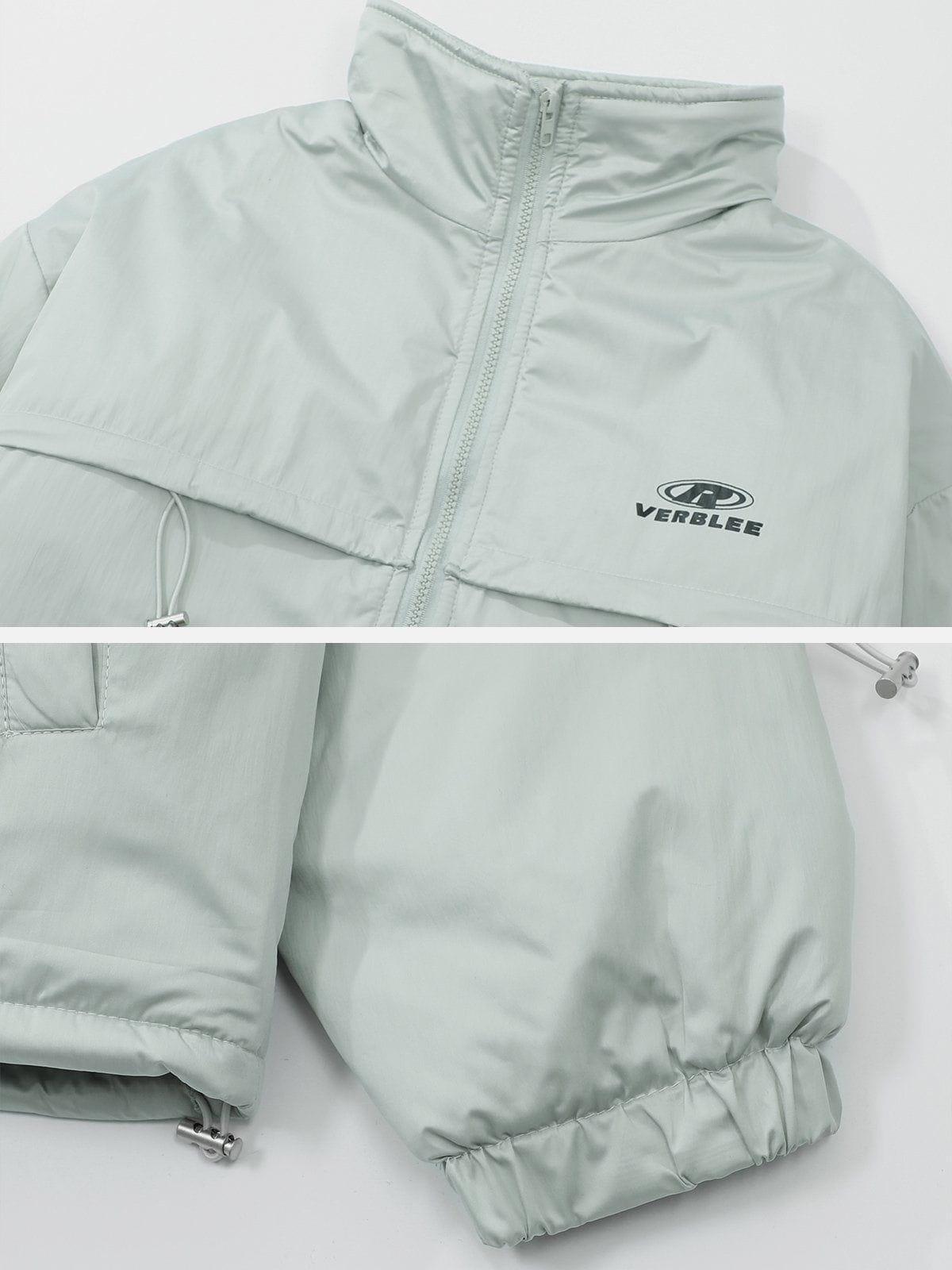 Tntwear® - Drawstring Layered Solid Winter Coat - tntwear1