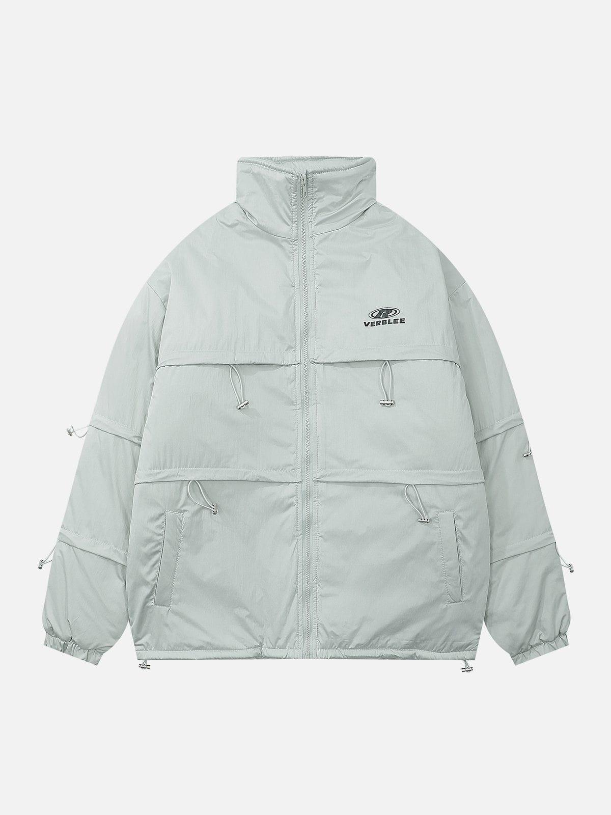 Tntwear® - Drawstring Layered Solid Winter Coat - tntwear1