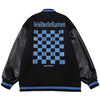 Tntwear® - Embroidered Letters Checkerboard Winter Coat - tntwear1