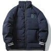 Tntwear® - Embroidered Letters Stripe Puffer Jacket - tntwear1