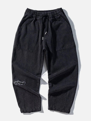 Tntwear® - Embroidered Washed Straight-leg Jeans - tntwear1