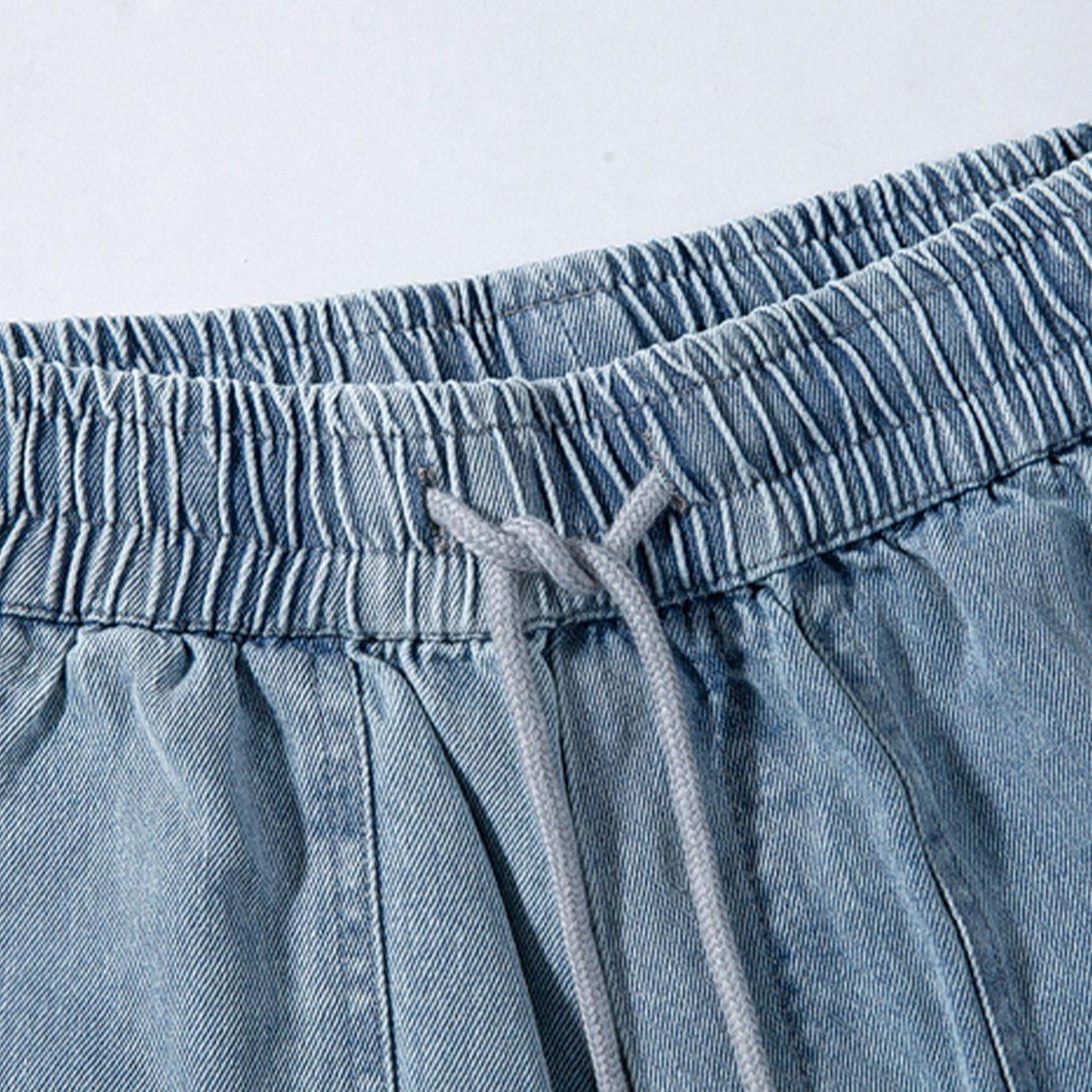 Tntwear® - Embroidered Washed Straight-leg Jeans - tntwear1