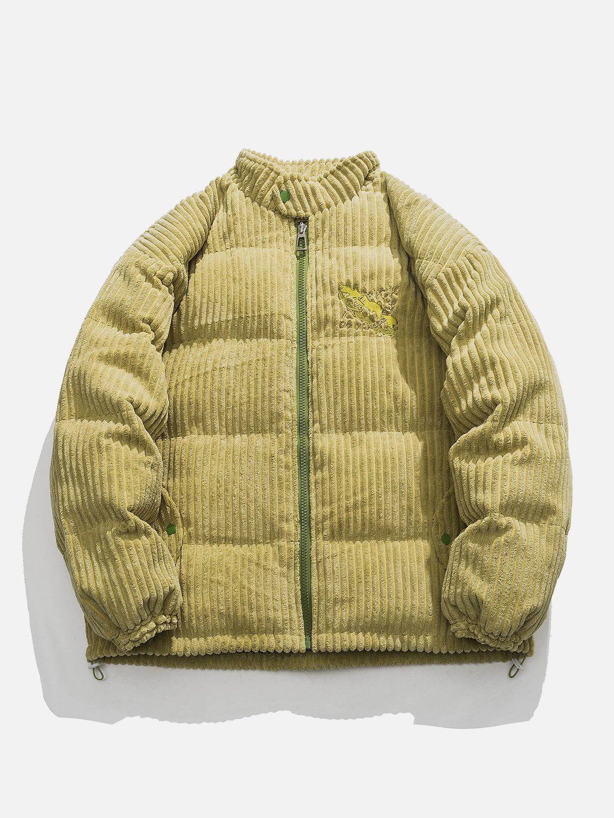 Tntwear® - Embroidery Coral Fleece Winter Coat - tntwear1