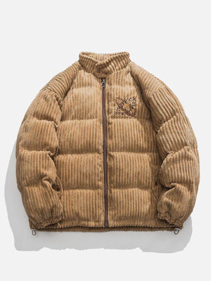Tntwear® - Embroidery Coral Fleece Winter Coat - tntwear1