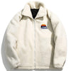 Tntwear® - Embroidery Letter Sherpa Winter Coat - tntwear1