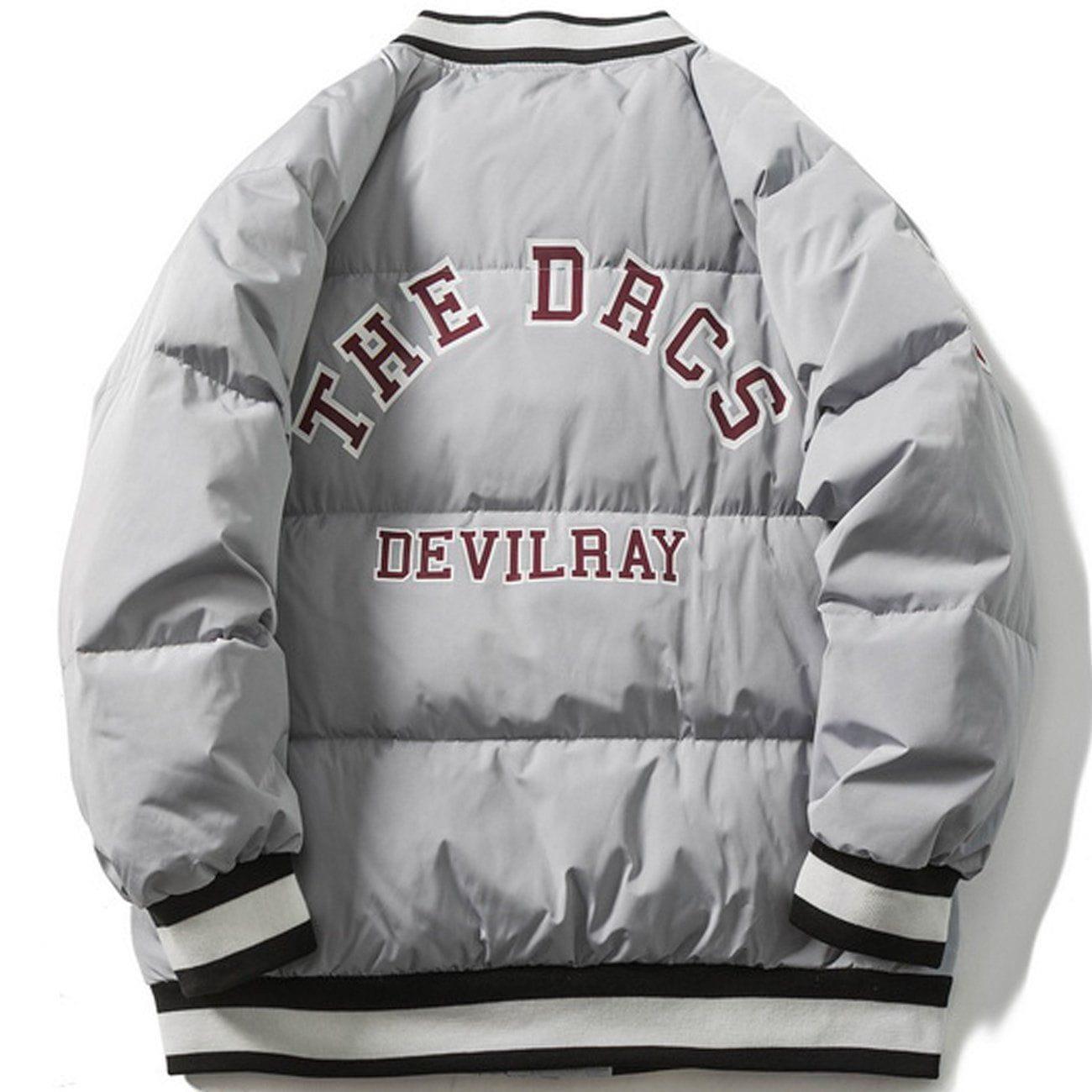 Tntwear® - Embroidery Numbers Puffer Jacket - tntwear1