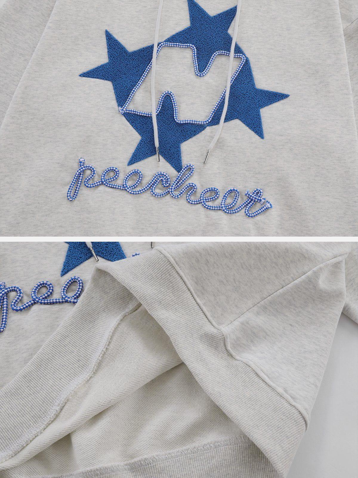 Tntwear® - Flocked Stars Print Hoodie - tntwear1