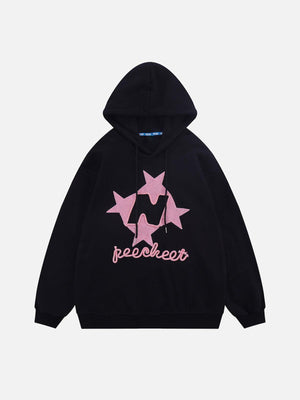 Tntwear® - Flocked Stars Print Hoodie - tntwear1