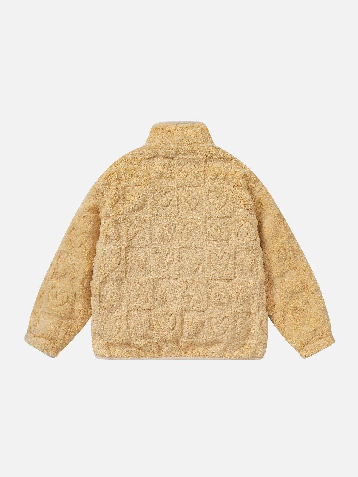 Tntwear® - Floral Embroidered Sherpa Coat - tntwear1