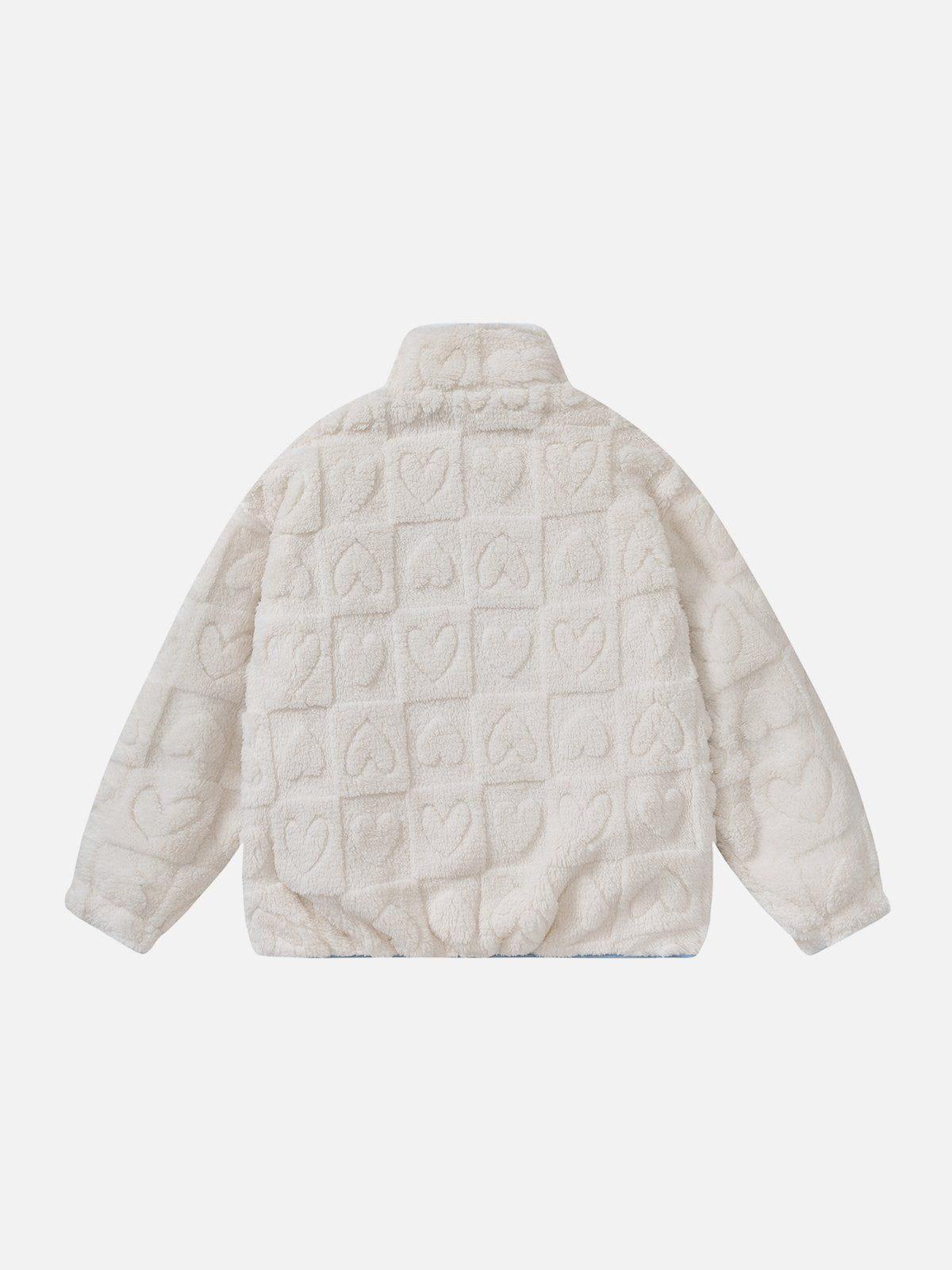 Tntwear® - Floral Embroidered Sherpa Coat - tntwear1