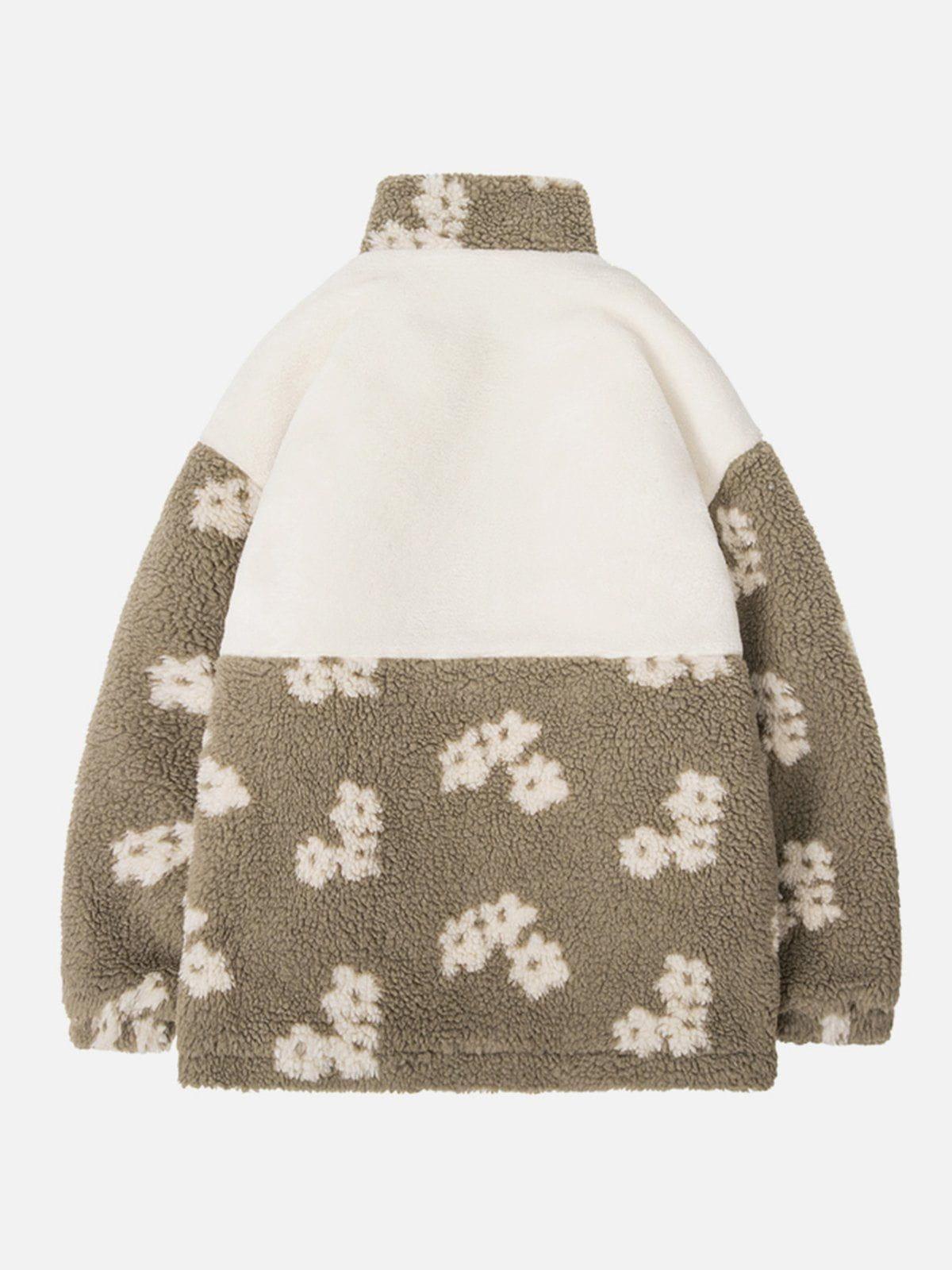 Tntwear® - Flowers Sherpa Coat - tntwear1