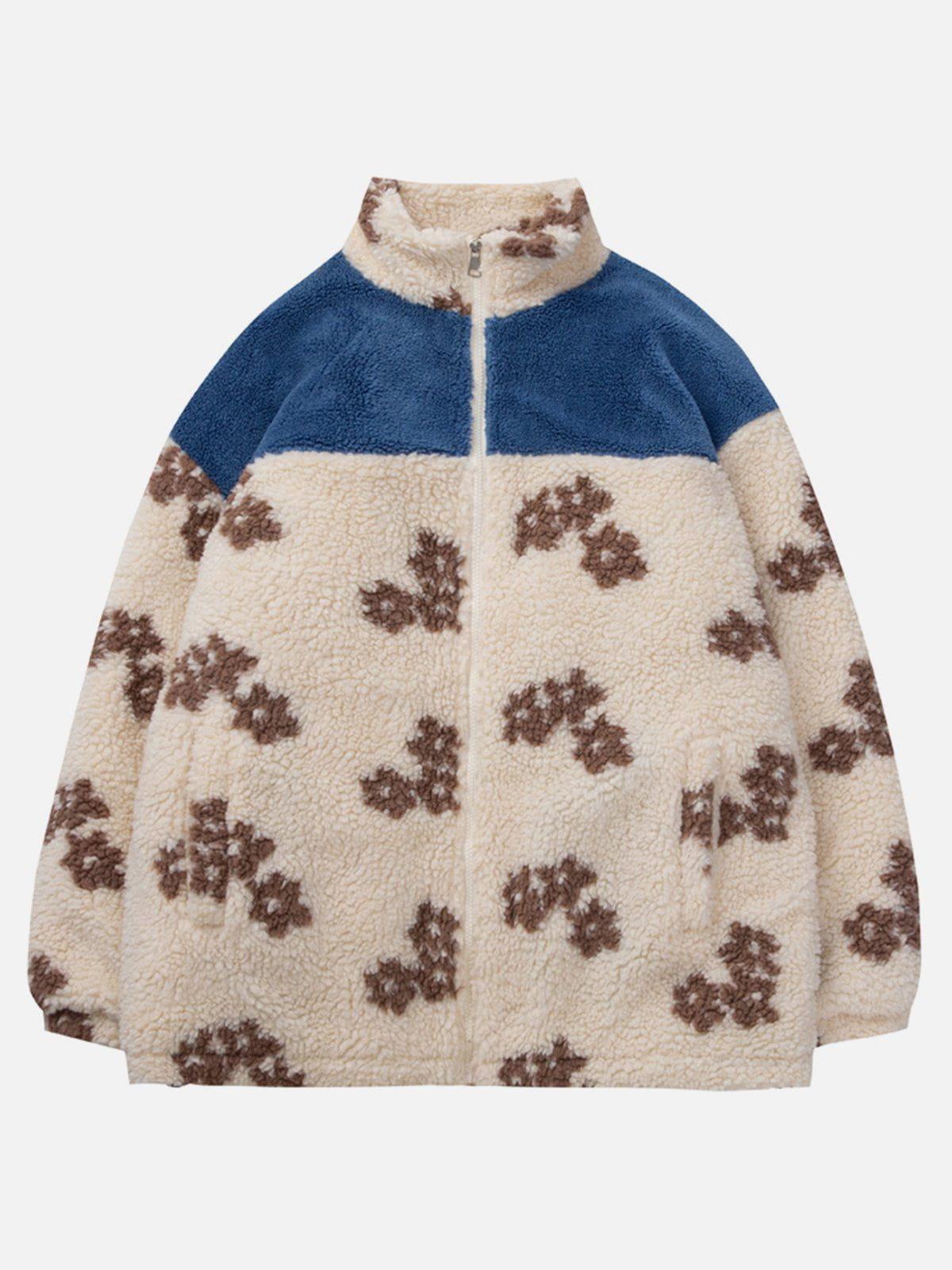 Tntwear® - Flowers Sherpa Coat - tntwear1