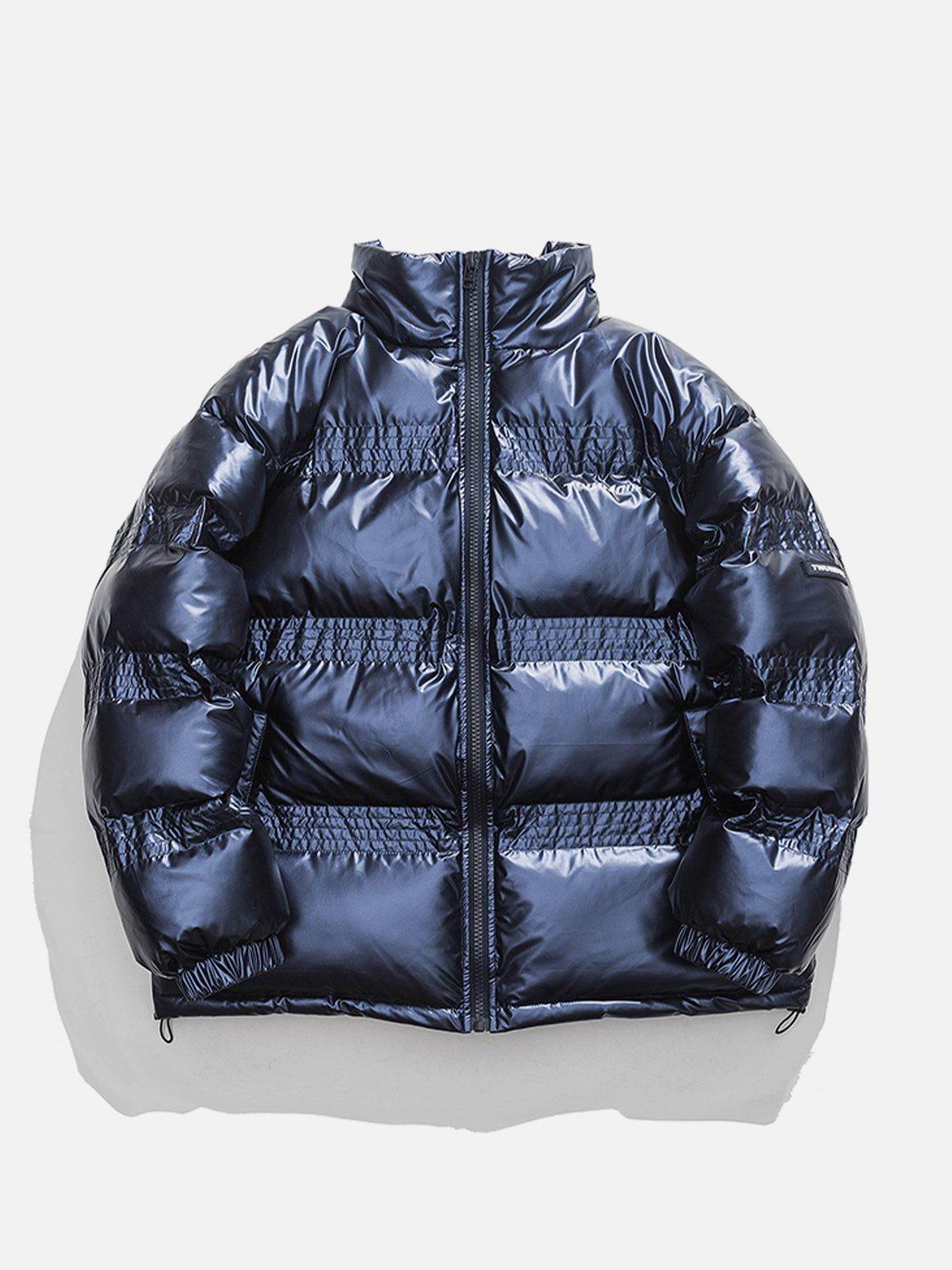 Tntwear® - Glossy Gradient Letters Winter Coat - tntwear1