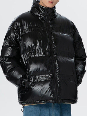 Tntwear® - Glossy Gradient Letters Winter Coat - tntwear1