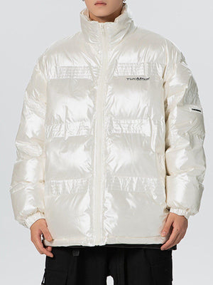 Tntwear® - Glossy Gradient Letters Winter Coat - tntwear1