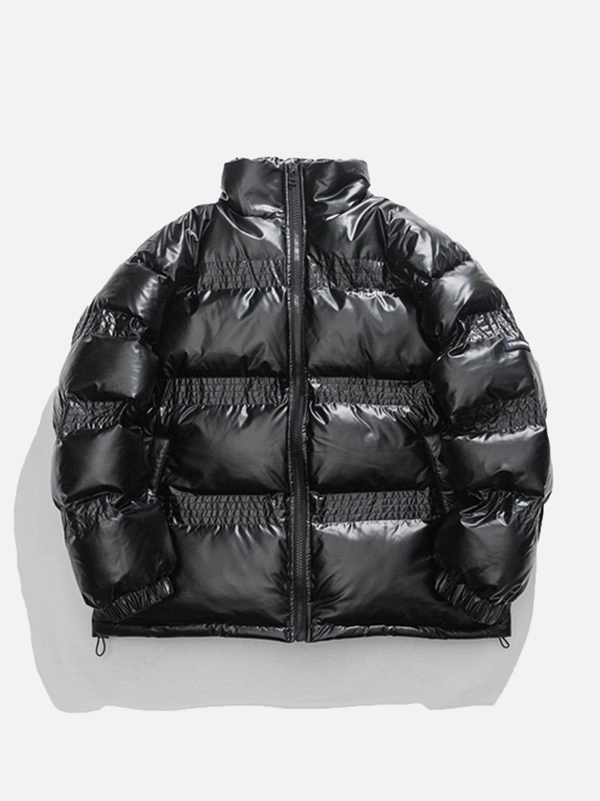 Tntwear® - Glossy Gradient Letters Winter Coat - tntwear1