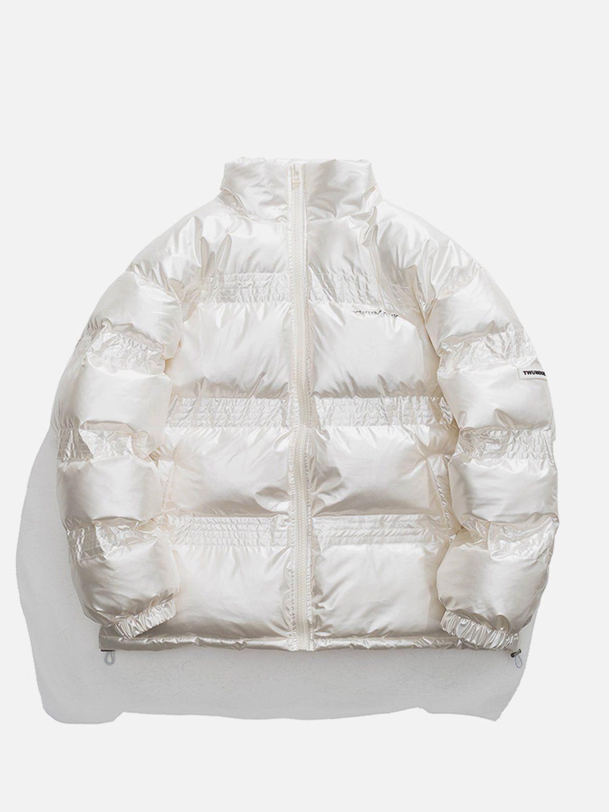 Tntwear® - Glossy Gradient Letters Winter Coat - tntwear1