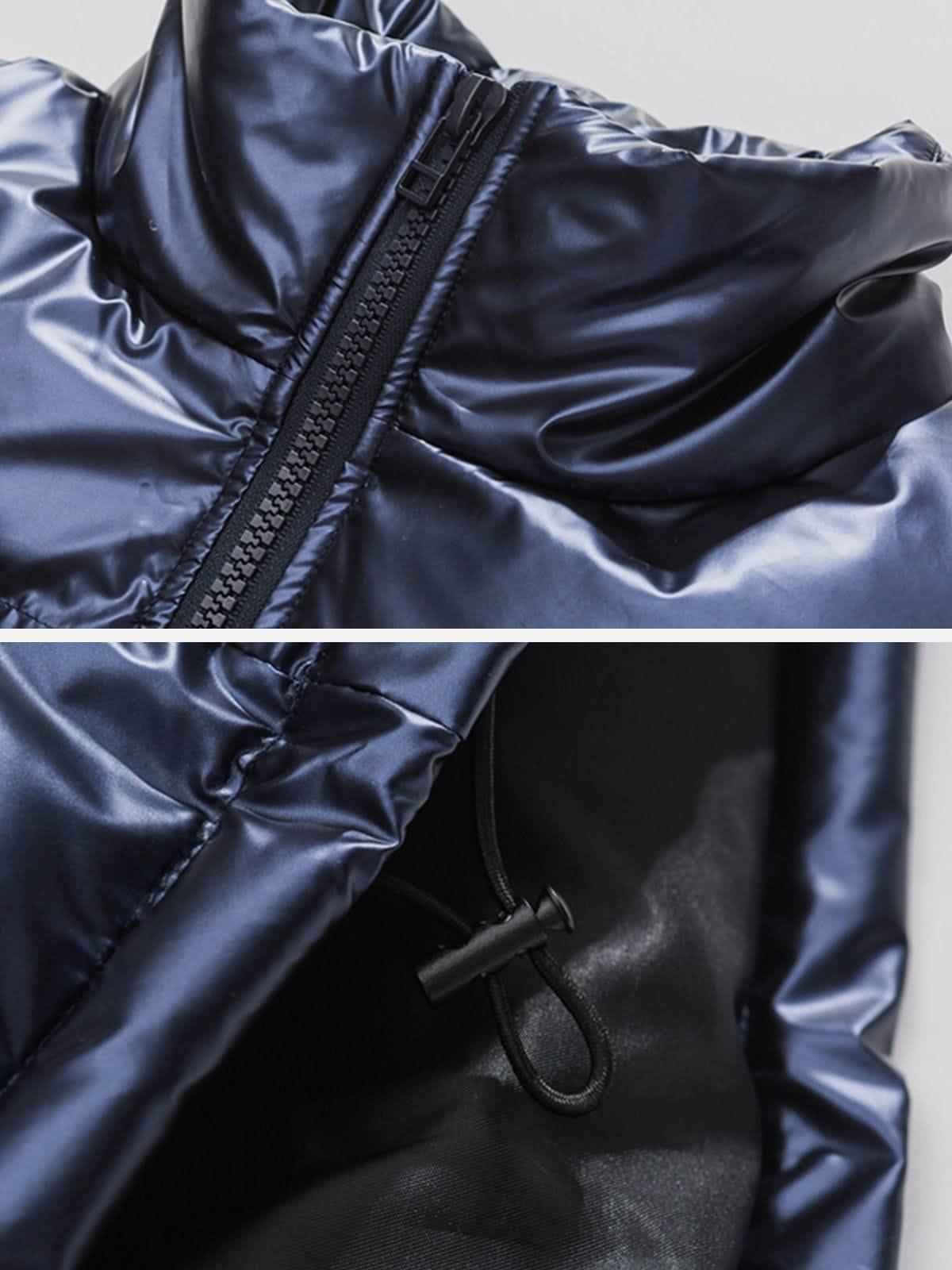 Tntwear® - Glossy Gradient Letters Winter Coat - tntwear1