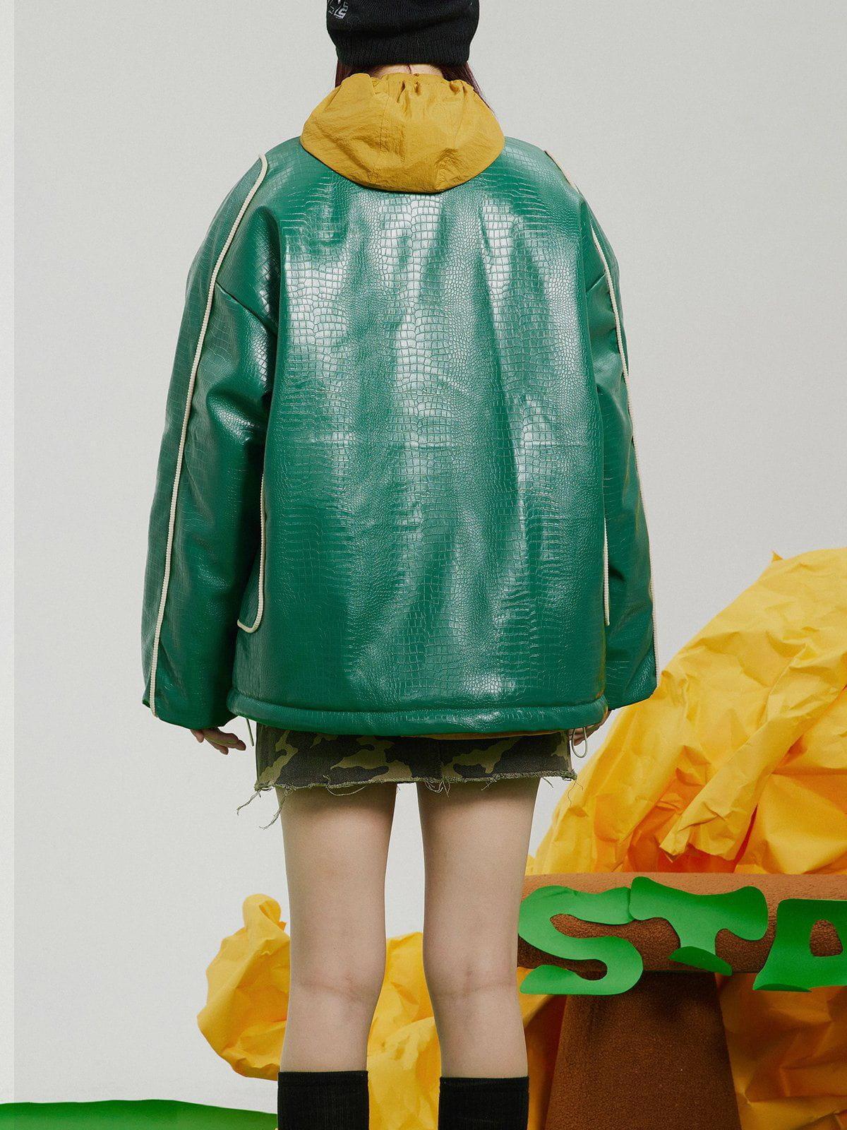 Tntwear® - Glossy PU Winter Coat - tntwear1