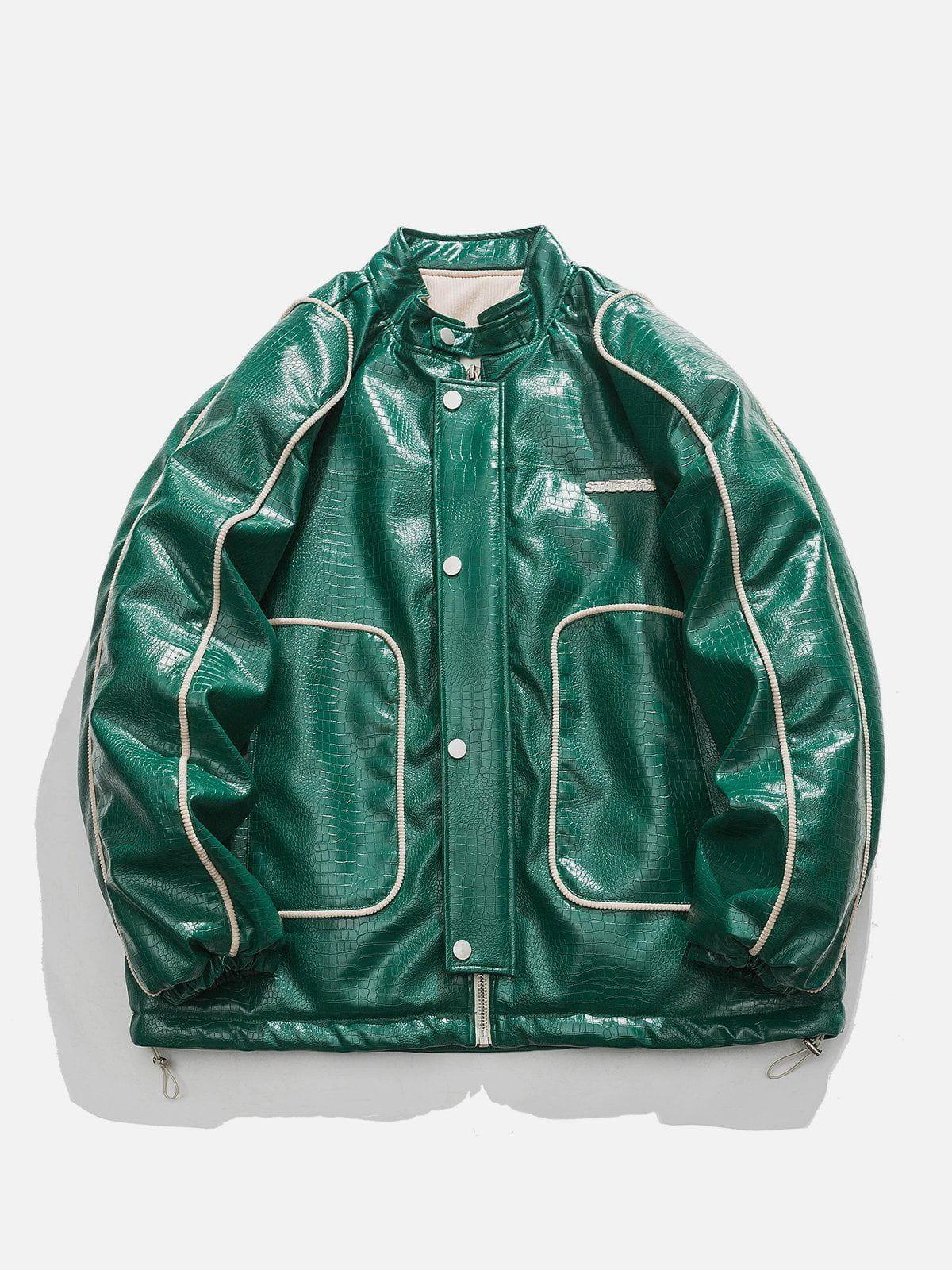 Tntwear® - Glossy PU Winter Coat - tntwear1