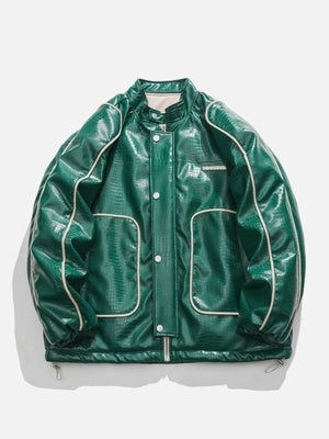 Tntwear® - Glossy PU Winter Coat - tntwear1