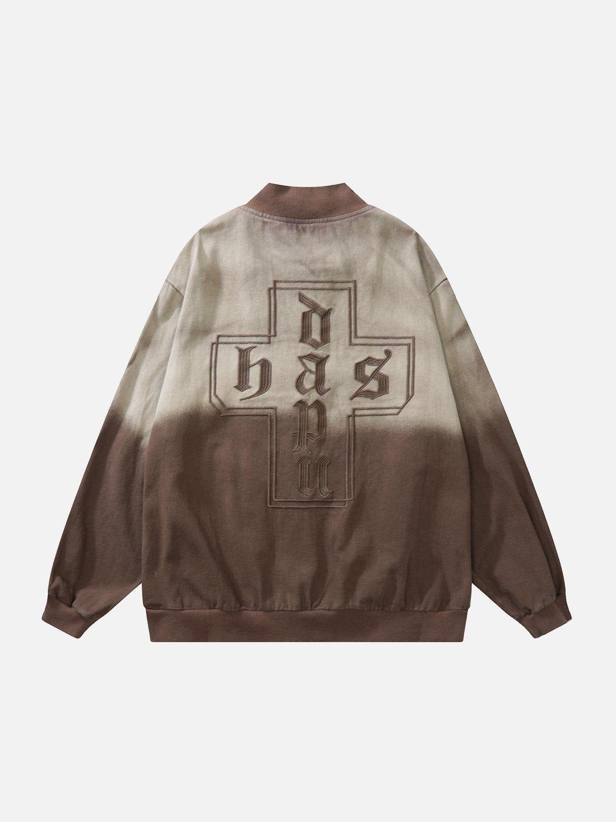 Tntwear® - Gradient Contrast Embroidered Jacket - tntwear1