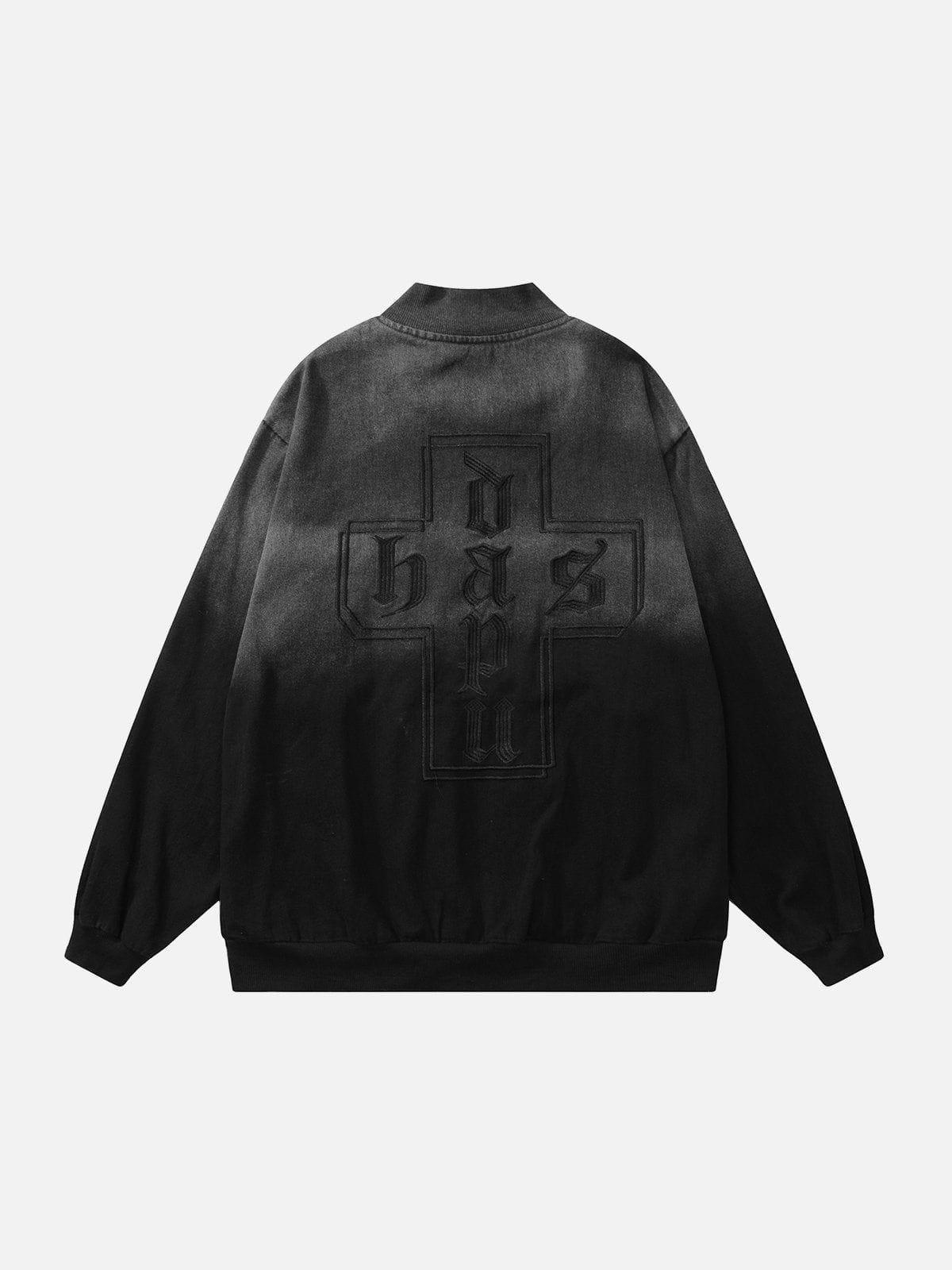 Tntwear® - Gradient Contrast Embroidered Jacket - tntwear1