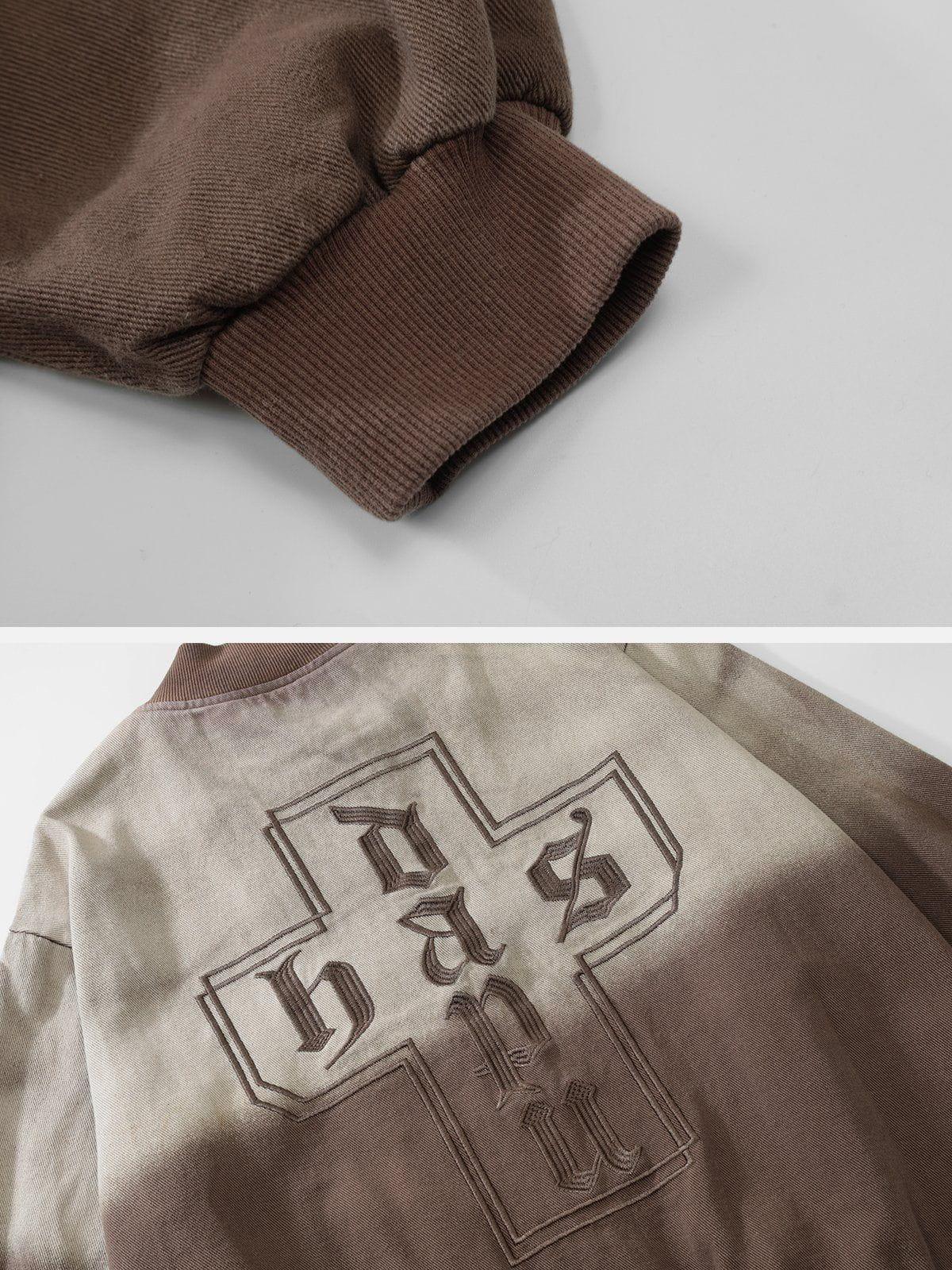Tntwear® - Gradient Contrast Embroidered Jacket - tntwear1
