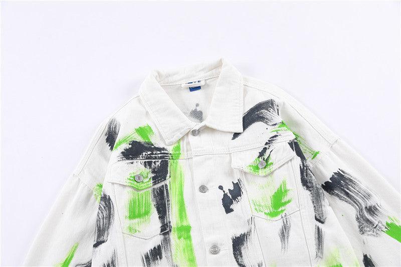 Tntwear® - Graffiti Denim White Jacket - tntwear1