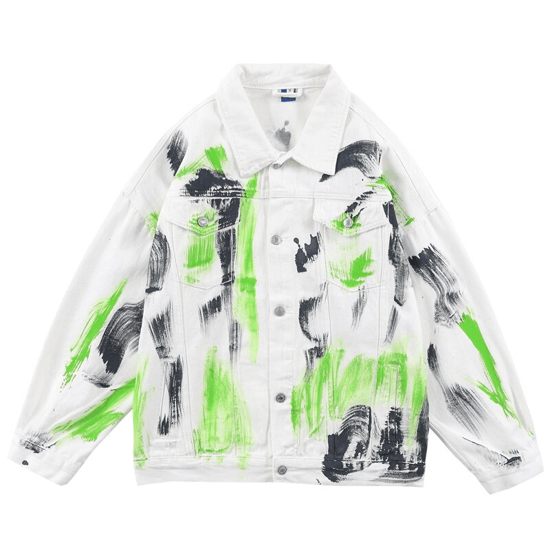 Tntwear® - Graffiti Denim White Jacket - tntwear1