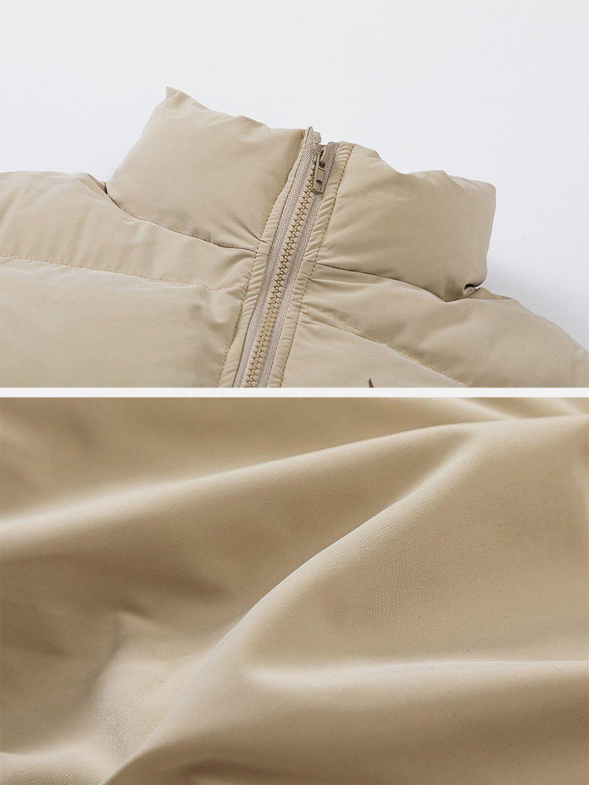 Tntwear® - Hand Drawn Letter Print Winter Coat - tntwear1