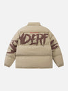 Tntwear® - Hand Drawn Letter Print Winter Coat - tntwear1