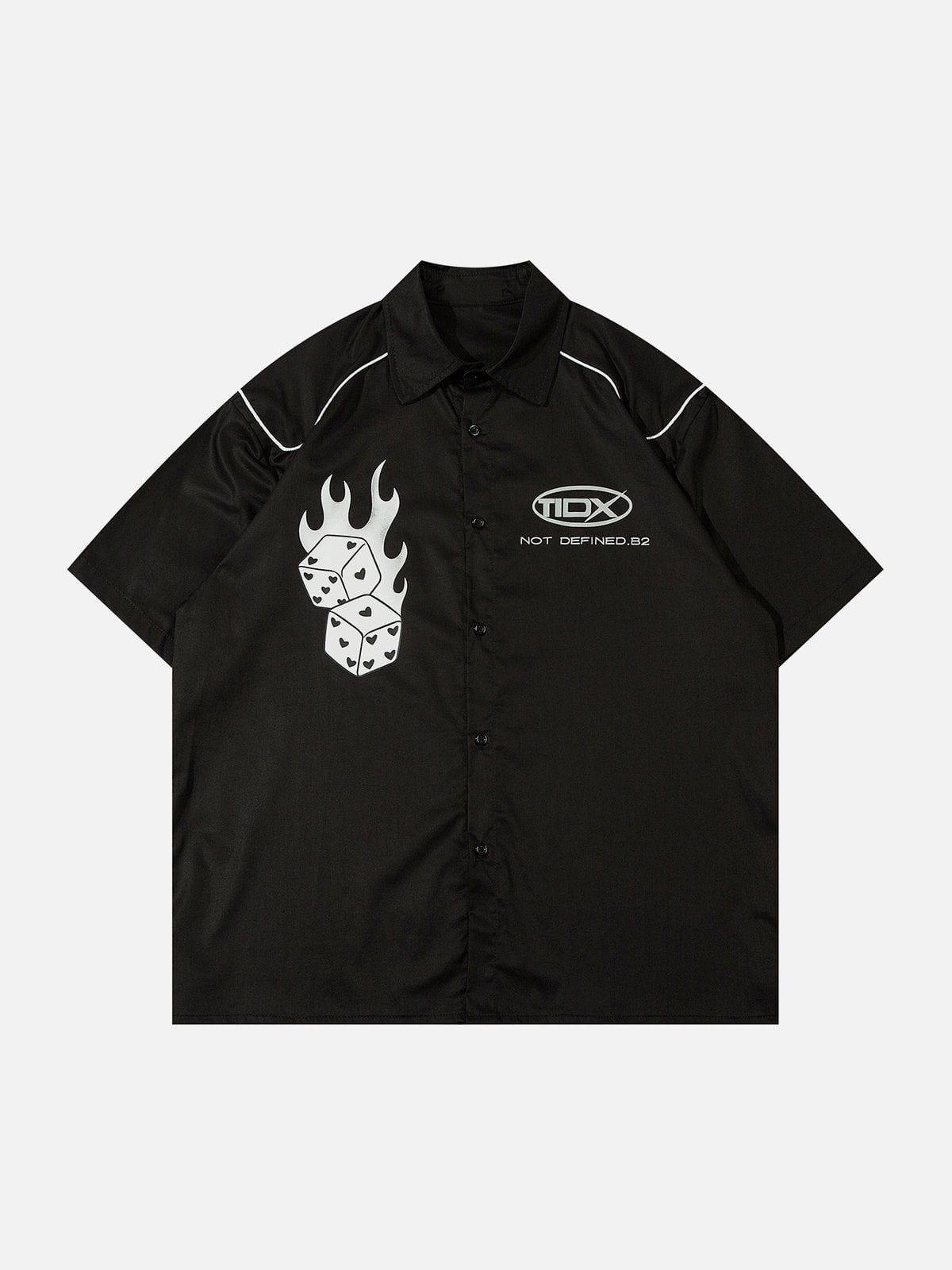 Tntwear® - Heart Print Dice Short Sleeve Shirts - tntwear1