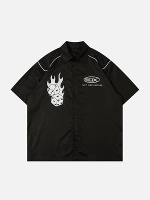 Tntwear® - Heart Print Dice Short Sleeve Shirts - tntwear1