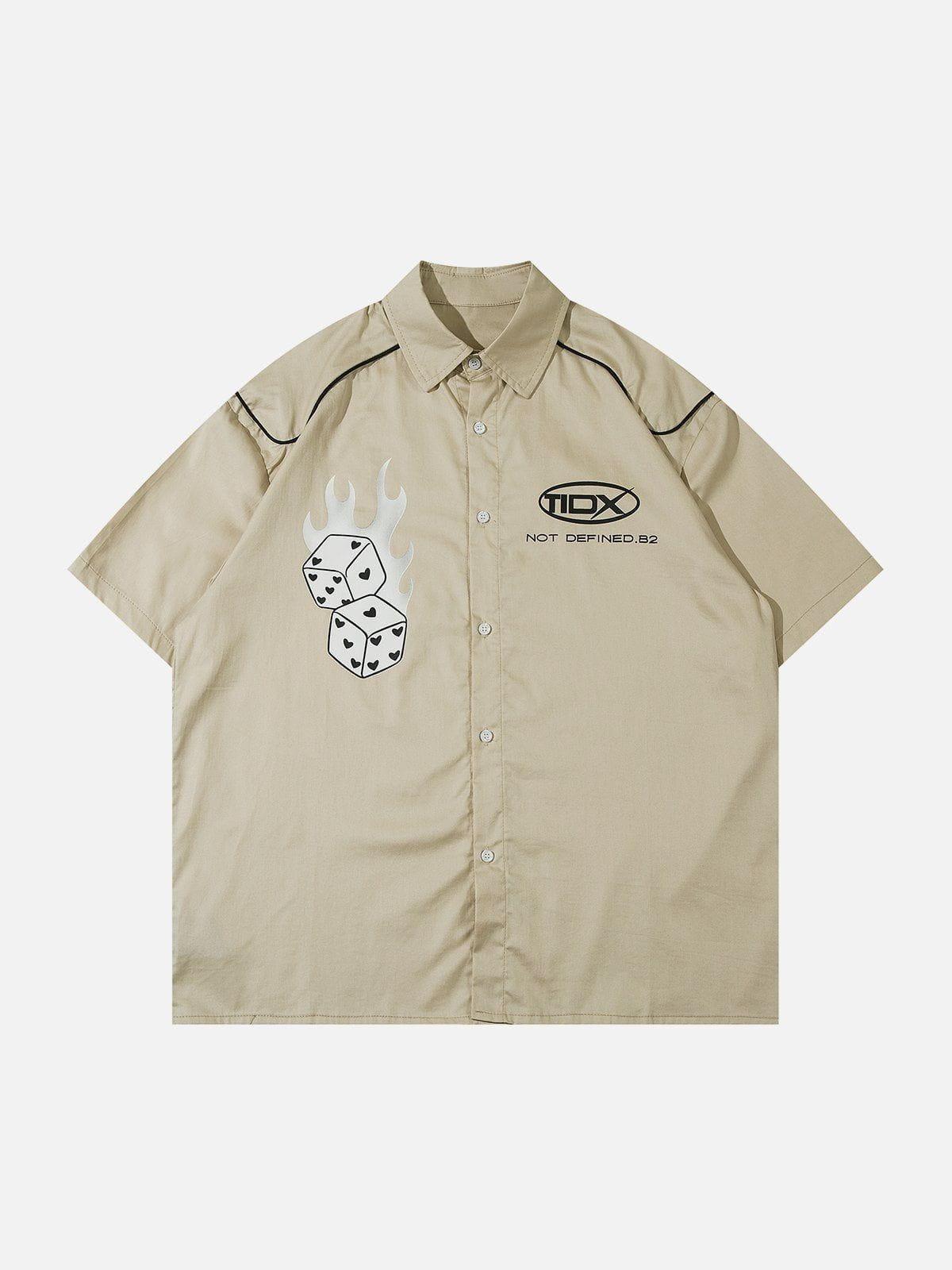 Tntwear® - Heart Print Dice Short Sleeve Shirts - tntwear1