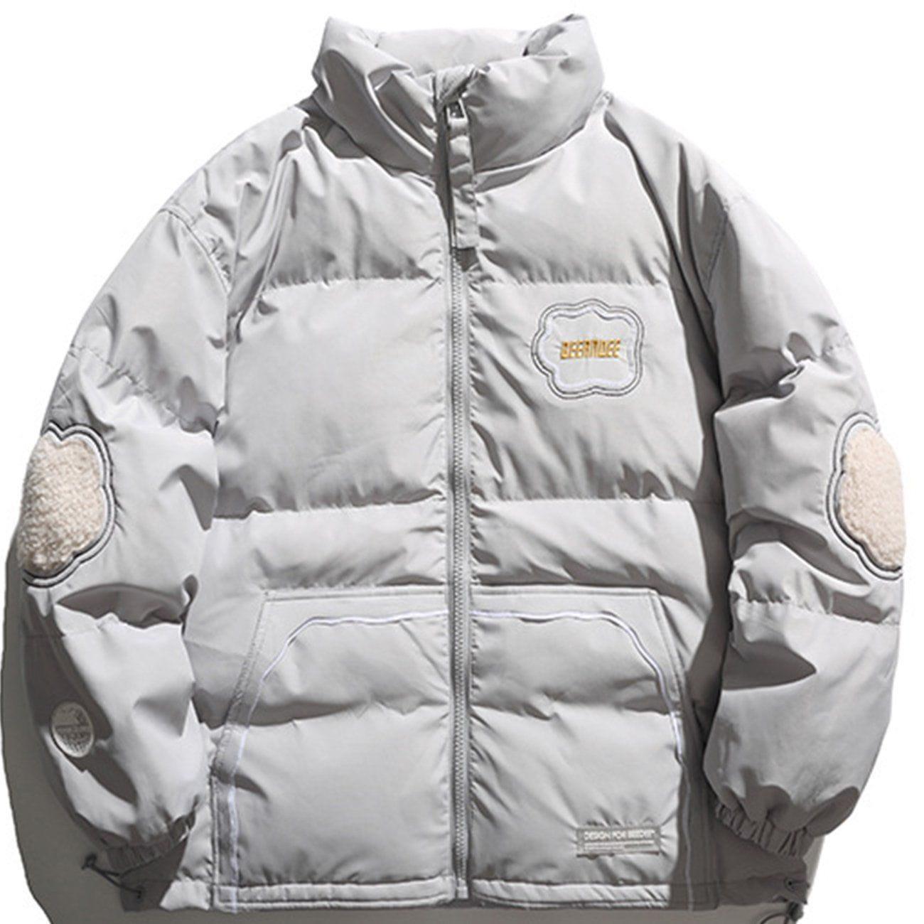 Tntwear® - Irregular Cloud Embroidery Winter Coat - tntwear1