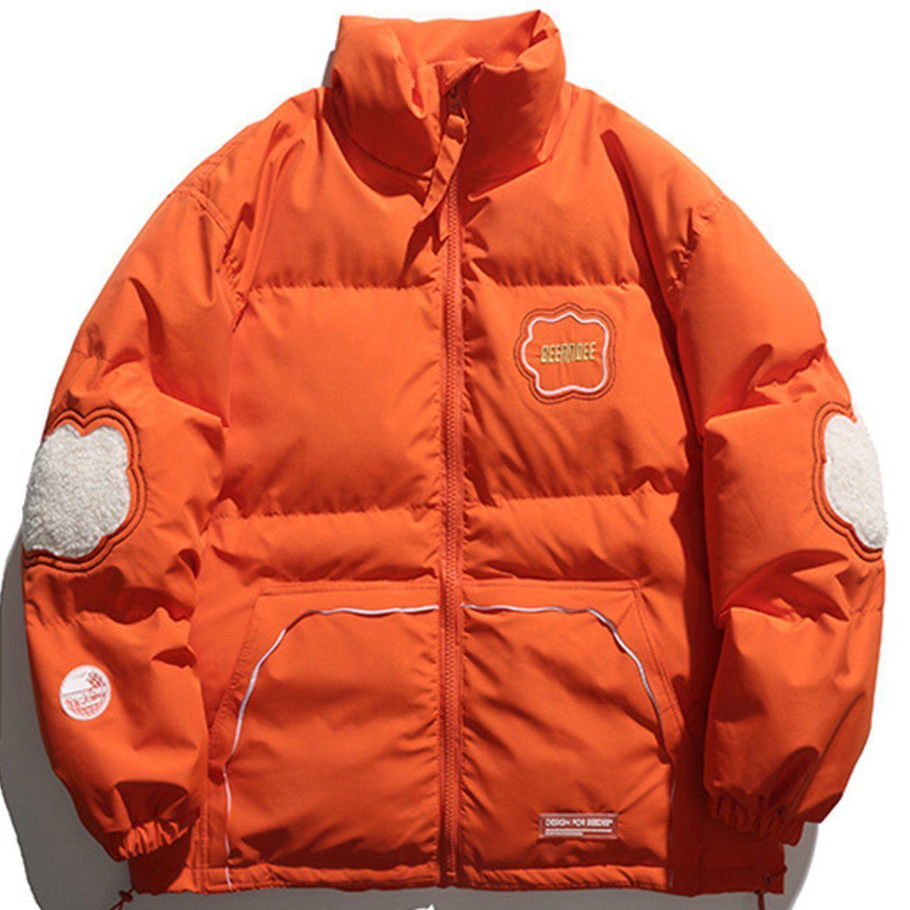Tntwear® - Irregular Cloud Embroidery Winter Coat - tntwear1