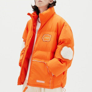 Tntwear® - Irregular Cloud Embroidery Winter Coat - tntwear1