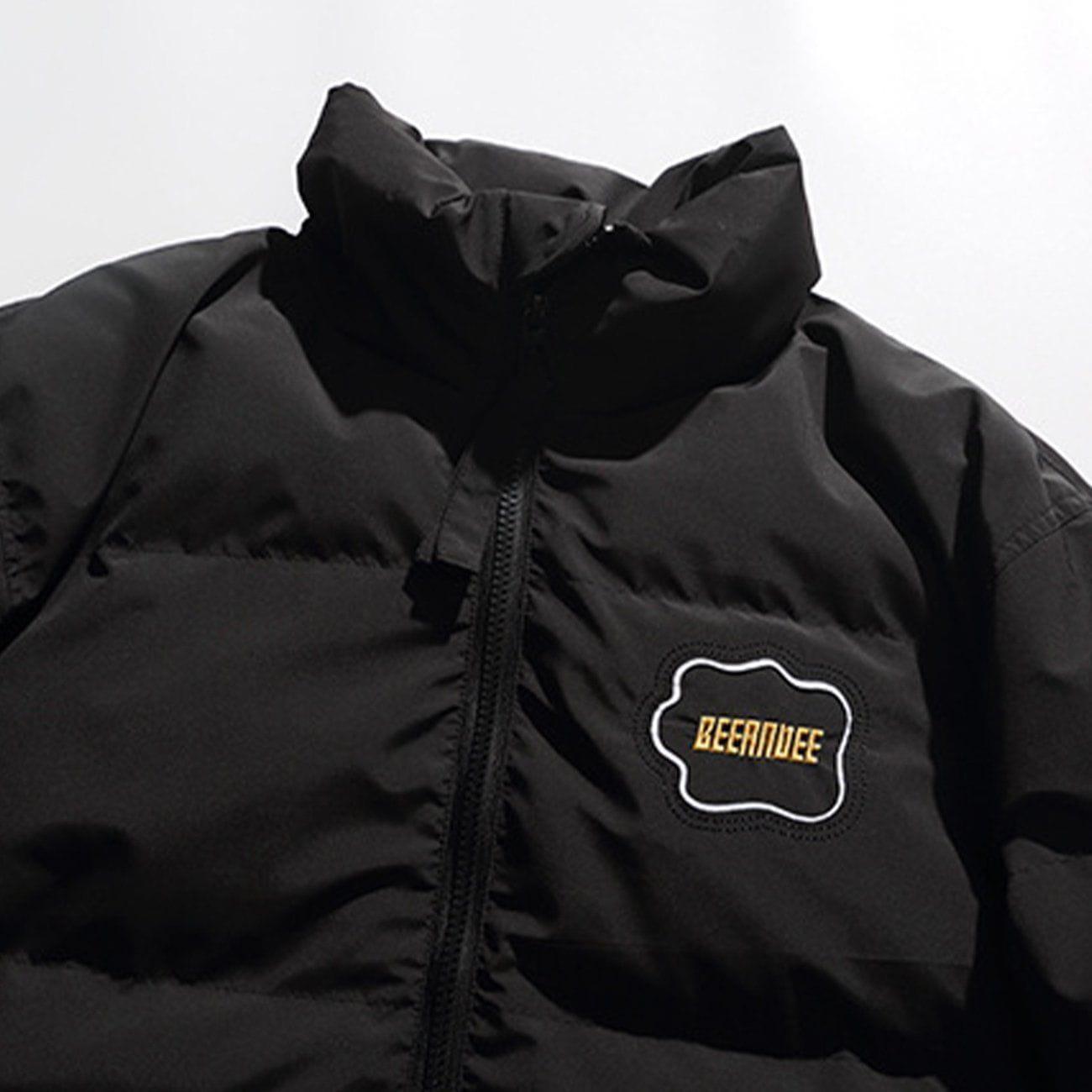Tntwear® - Irregular Cloud Embroidery Winter Coat - tntwear1
