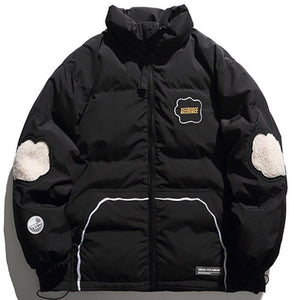 Tntwear® - Irregular Cloud Embroidery Winter Coat - tntwear1
