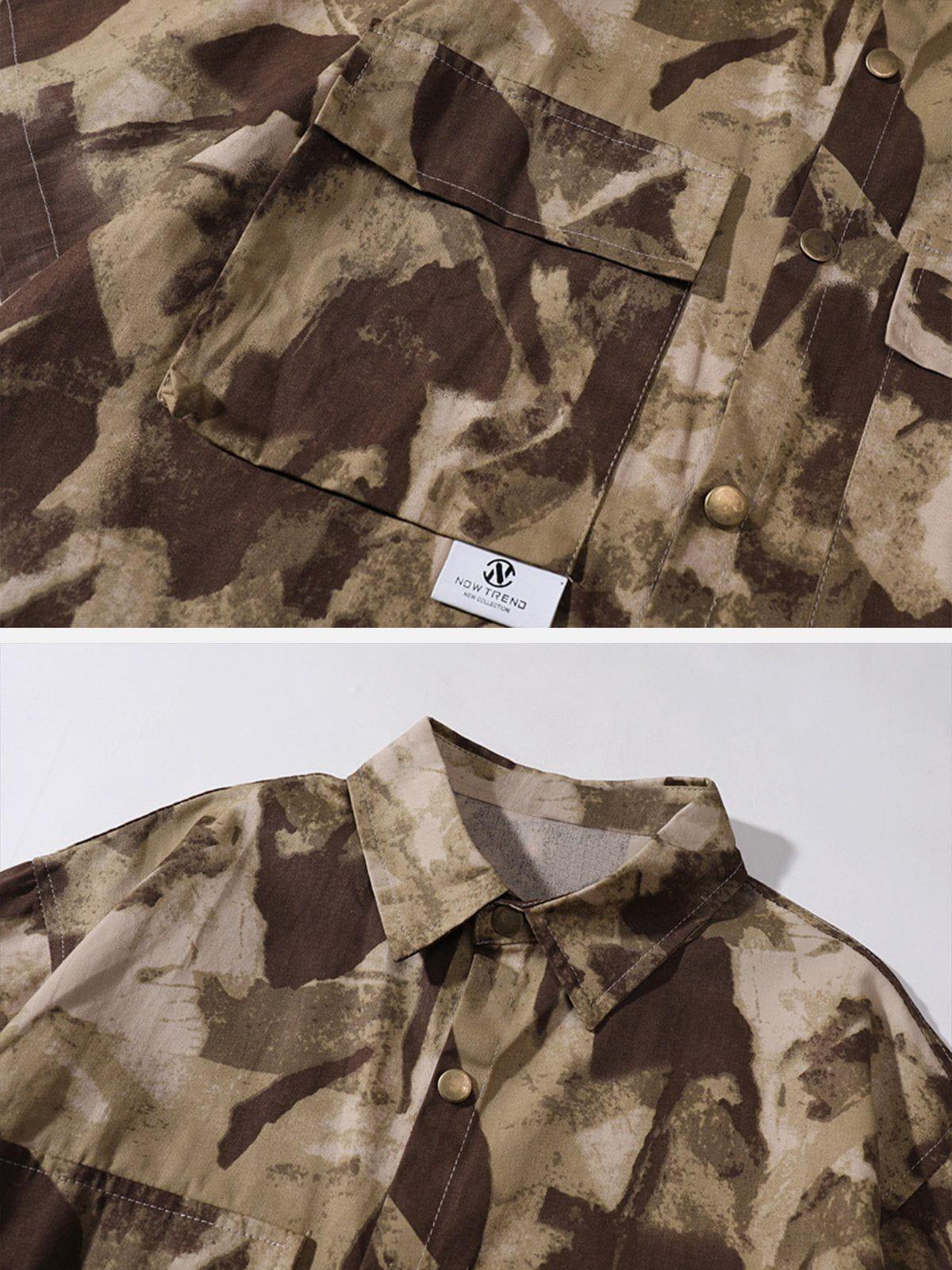 Tntwear® - Large Pocket Camo Short Sleeve Shirt - tntwear1
