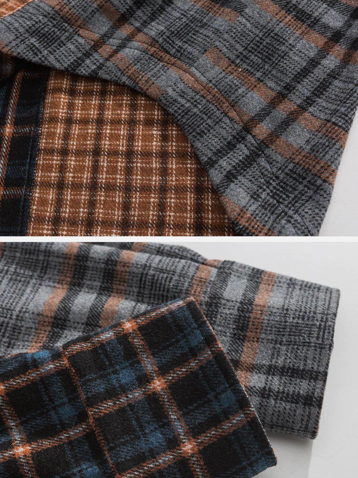 Tntwear® - Lattice Patchwork Long-Sleeved Shirt - tntwear1