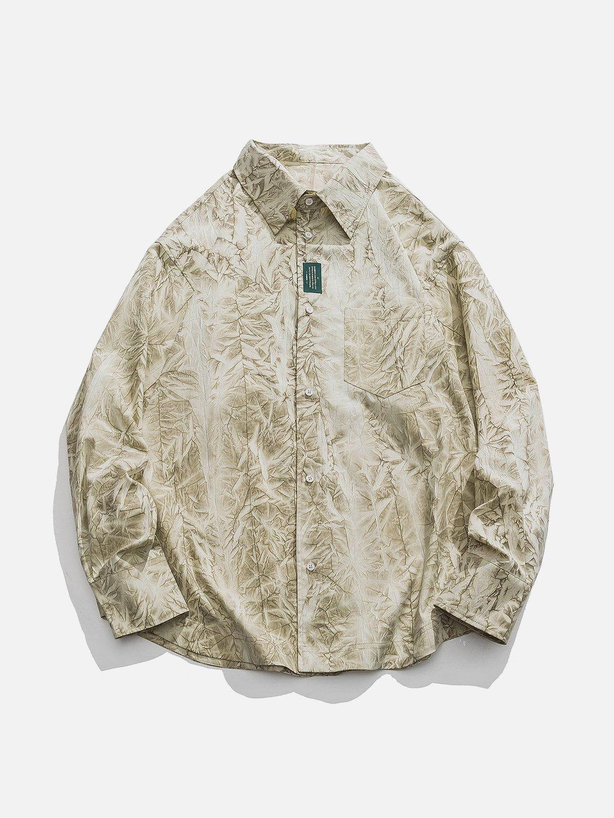 Tntwear® - Leaf Print Long-Sleeved Shirt - tntwear1