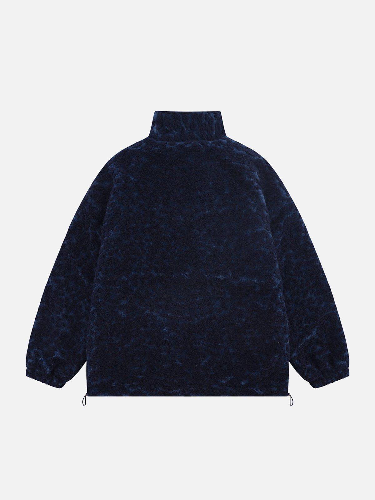 Tntwear® - Leopard Print Flocked Sherpa Coat - tntwear1